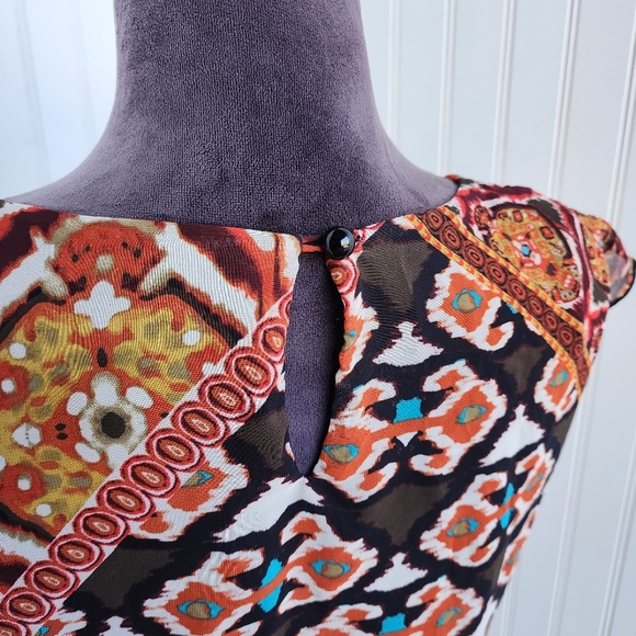 Sweet Storm Dress Juniors Multi Color Flare Mini Dress Casual Sheer Elastic Sz M - Picture 7 of 12